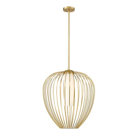 Z-Lite Savanti Pendant, 1-Light, 22 In.W x 25.5 In.H, Modern Gold/White Opal 7507-22MGLD
